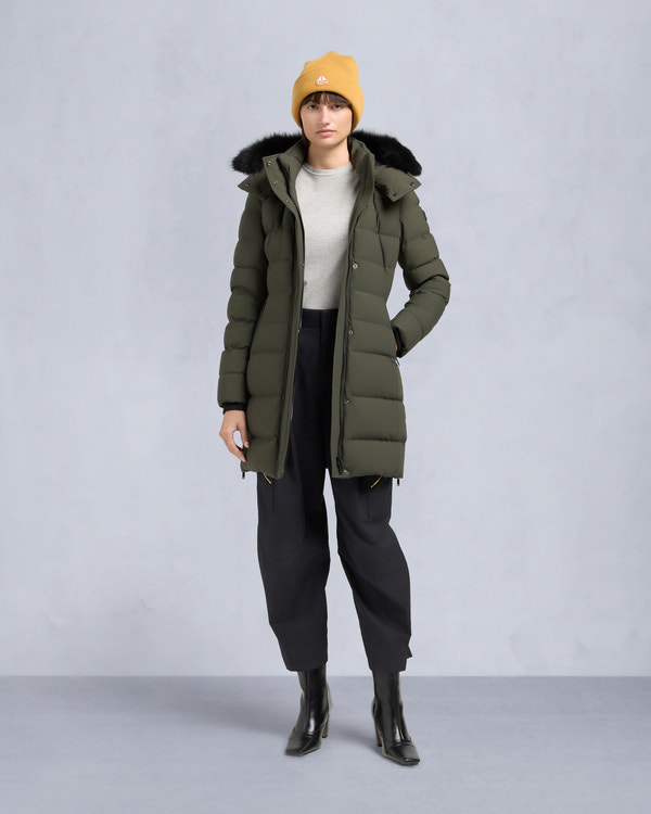 NYLUXE WATERSHED 3 PARKA-DARK OLIVE/BLACK
