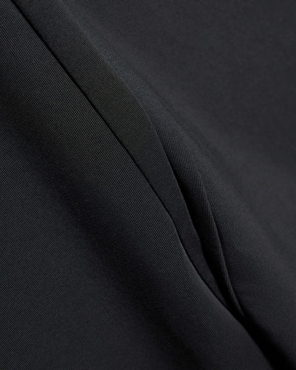 MIXED MEDIA WIDE-LEG PANTS-BLACK