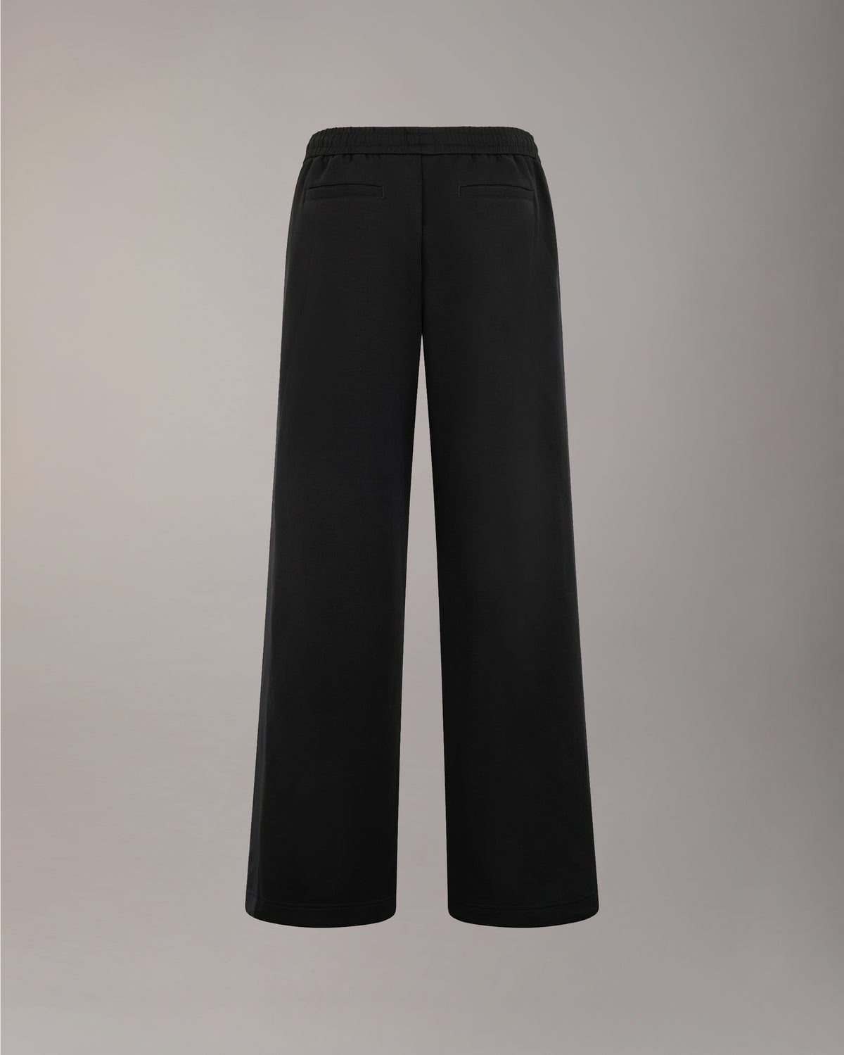 MIXED MEDIA WIDE-LEG PANTS-BLACK