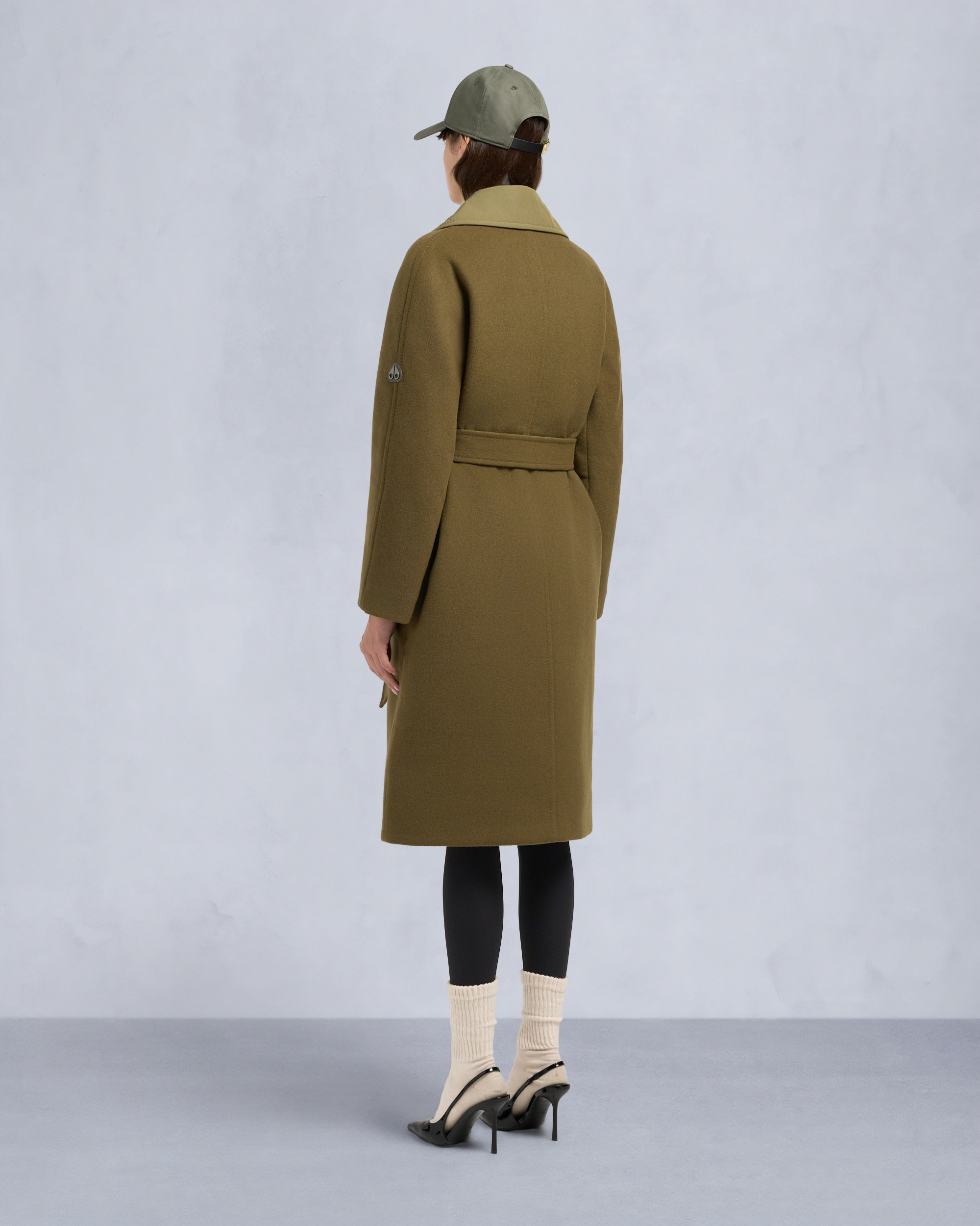 LAFLEUR WOOL LONG WRAP COAT-MARSH