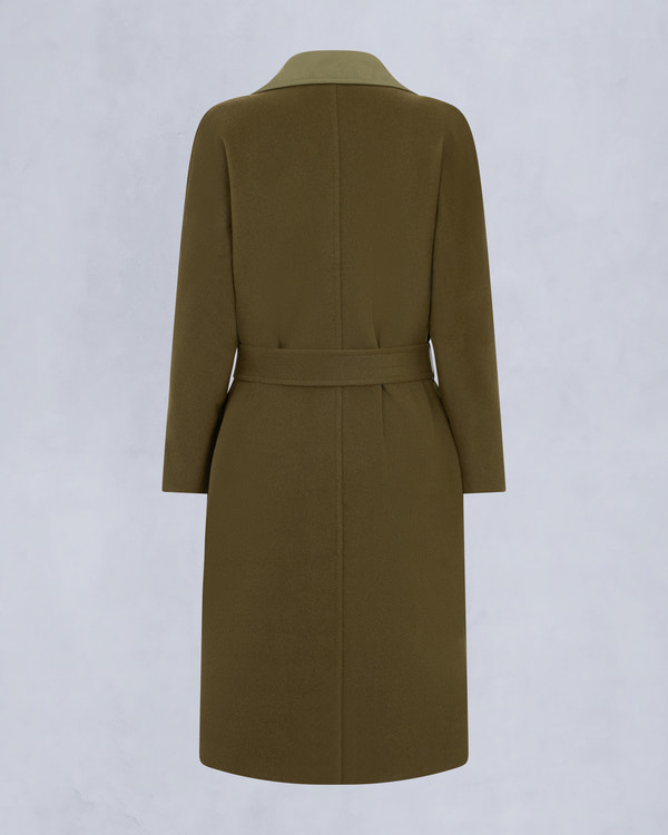 LAFLEUR WOOL LONG WRAP COAT-MARSH