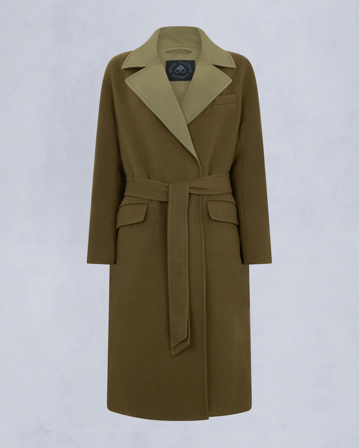 LAFLEUR WOOL LONG WRAP COAT-MARSH