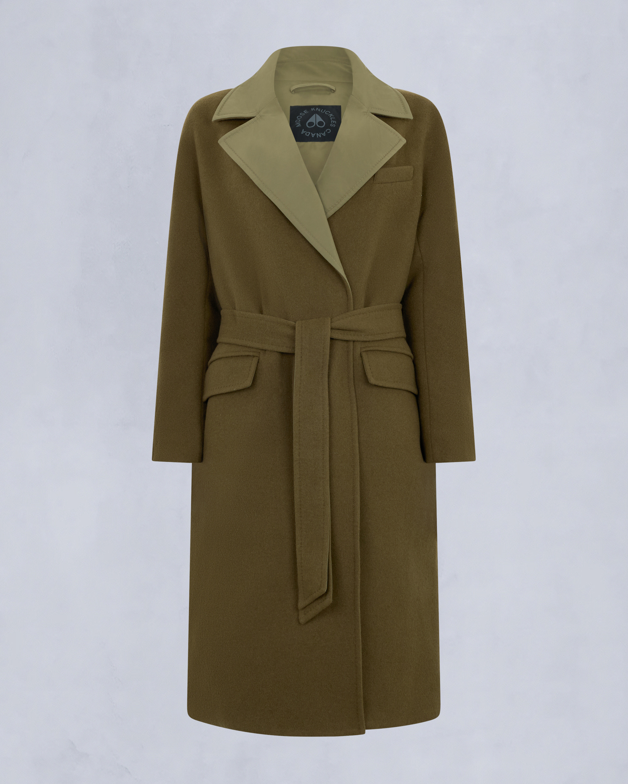 LAFLEUR WOOL LONG WRAP COAT-MARSH