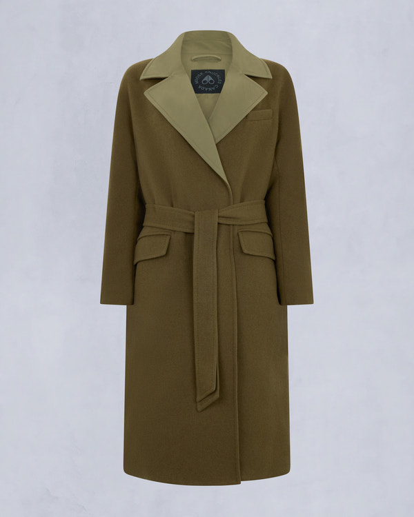LAFLEUR WOOL LONG WRAP COAT-MARSH