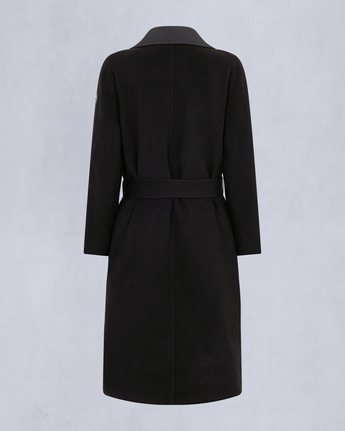 LAFLEUR WOOL LONG WRAP COAT-BLACK