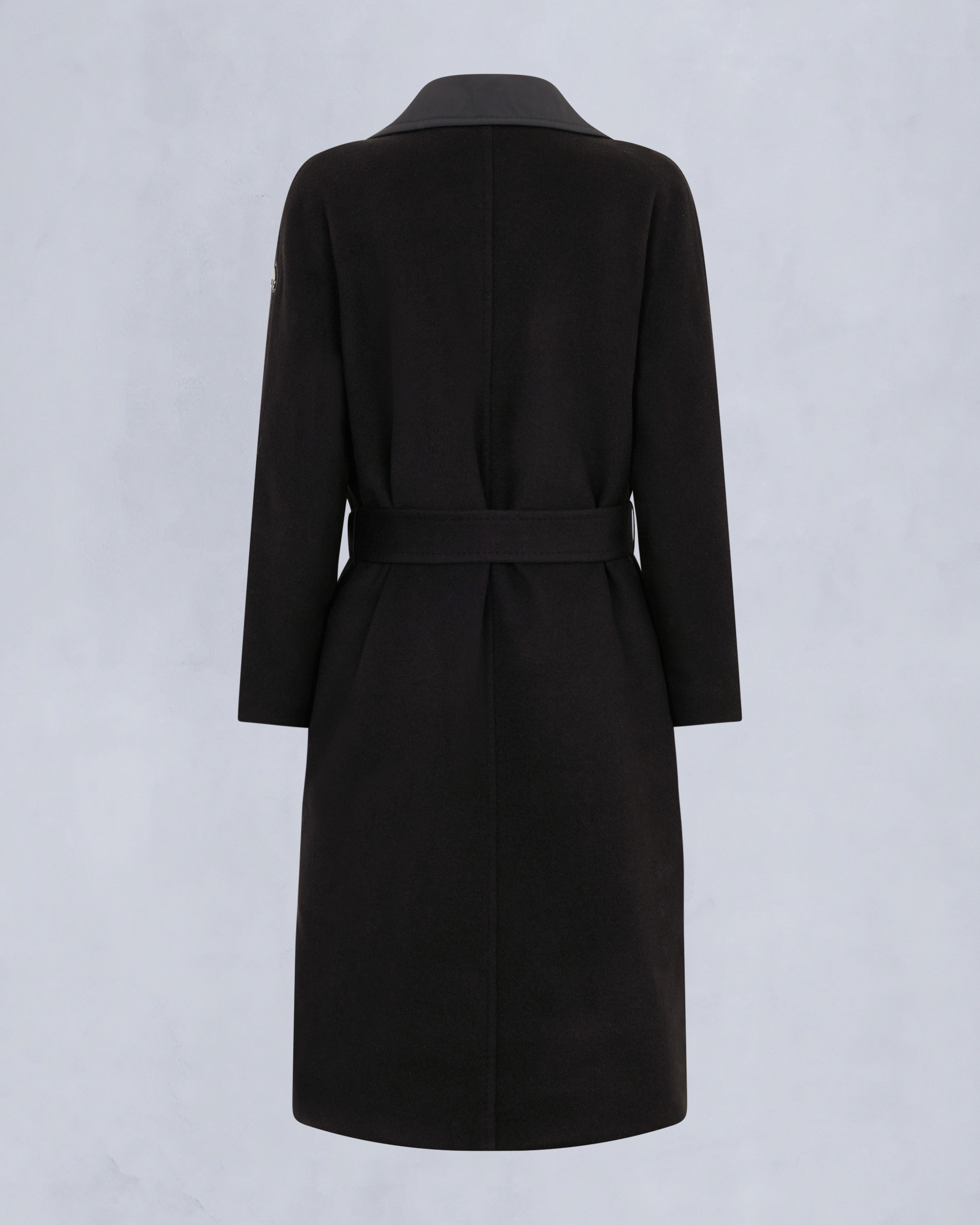LAFLEUR WOOL LONG WRAP COAT-BLACK