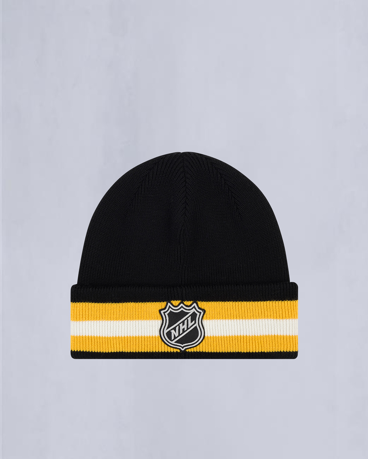 NHL X MOOSE KNUCKLES BRUINS BEANIE-BLACK/YELLOW/BONE