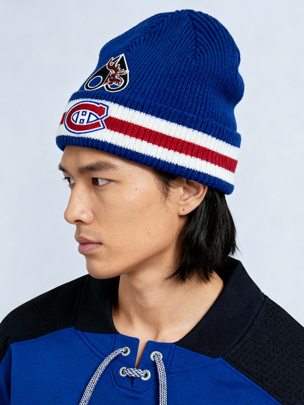 NHL X MOOSE KNUCKLES CANADIENS BEANIE-BLUE/RED/BONE