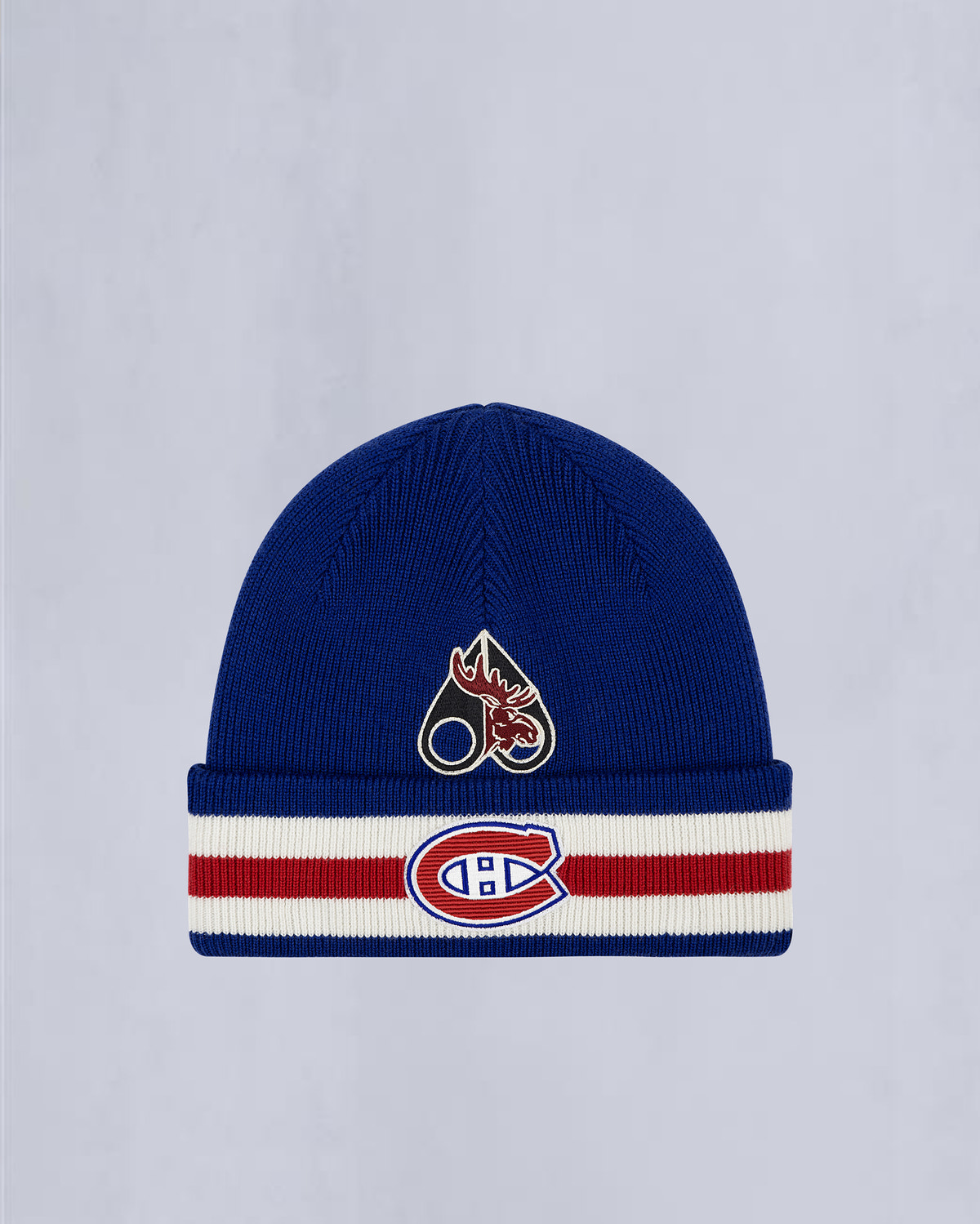 NHL X MOOSE KNUCKLES CANADIENS BEANIE-BLUE/RED/BONE