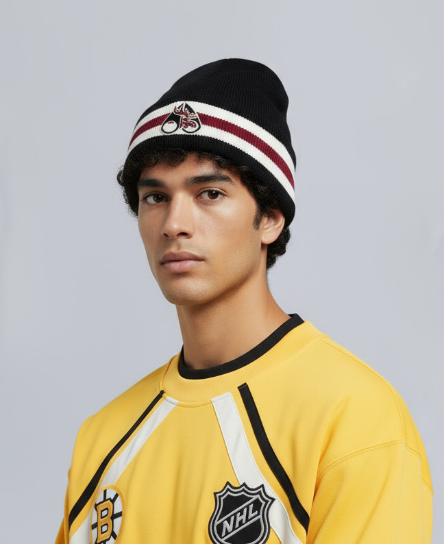 NHL X MOOSE KNUCKLES BEANIE-BLACK/SUMAC/BONE