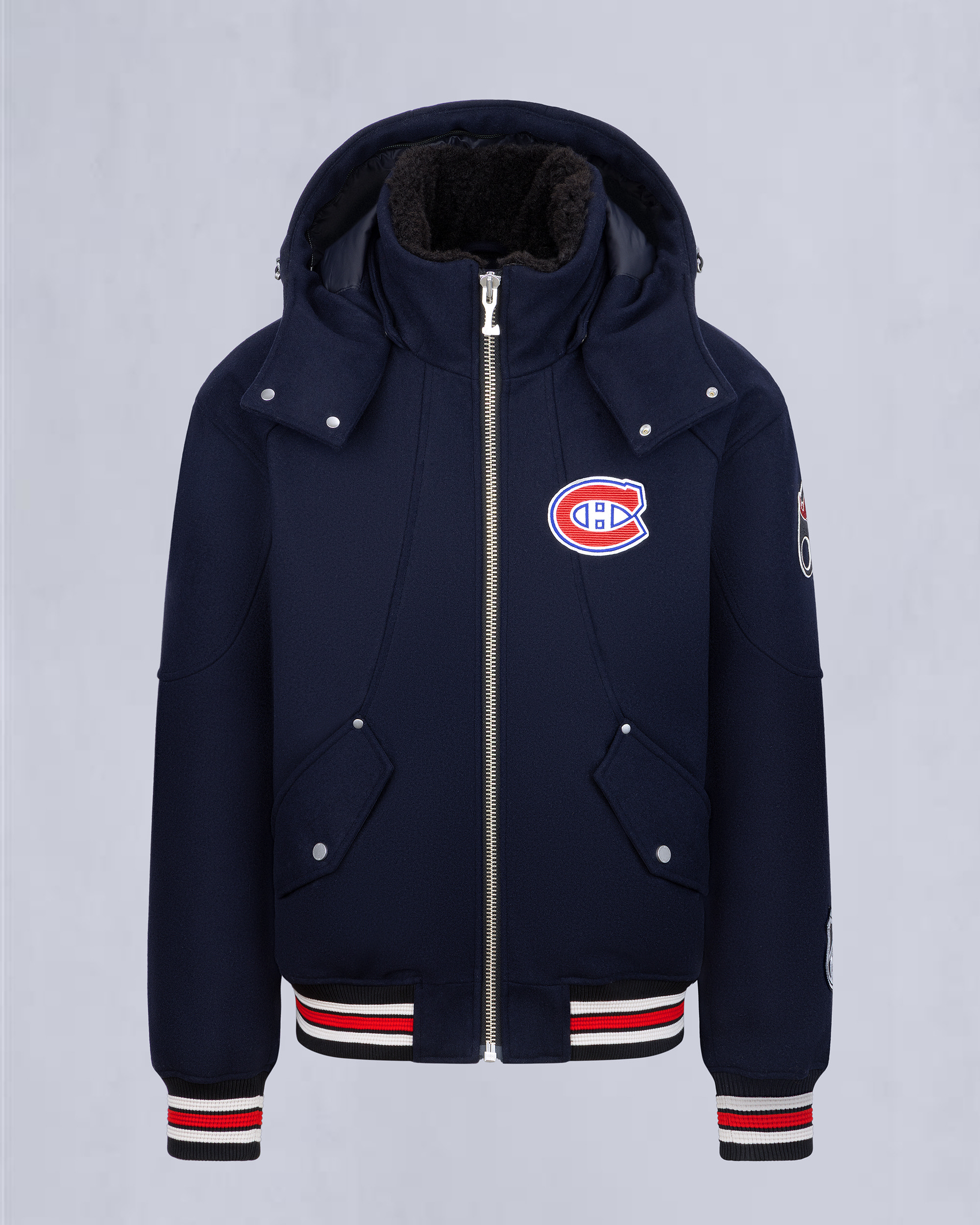 NHL X MOOSE KNUCKLES CANADIENS BOMBER JACKET-NAVY/RED/BONE/BLACK