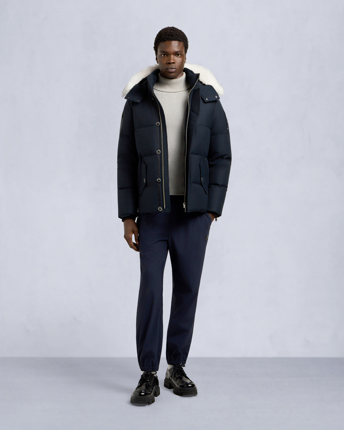 ORIGINAL NEOSHEAR 3Q JACKET-NAVY/NATURAL
