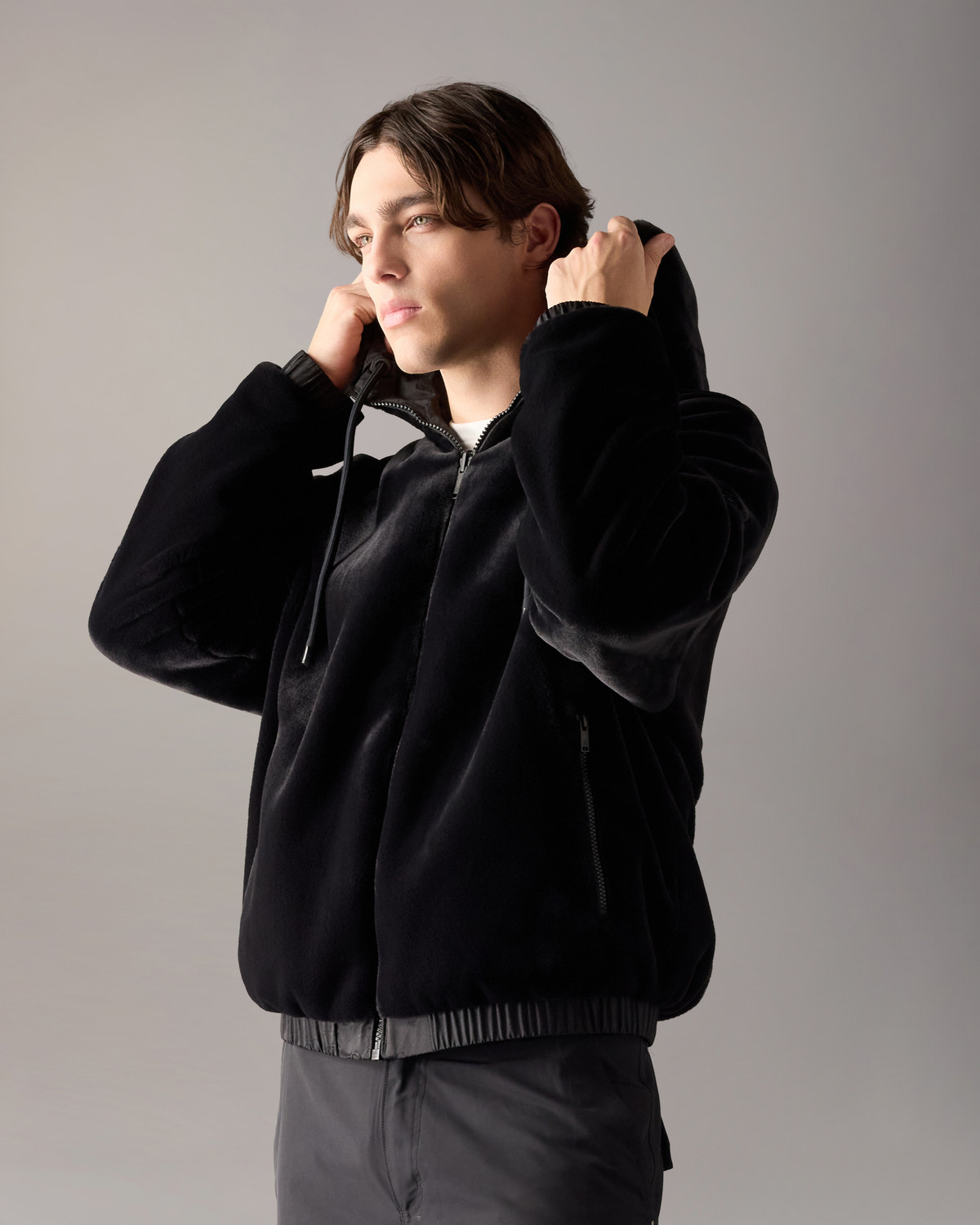 BORDEN BUNNY REVERSIBLE JACKET-BLACK MONOGRAM