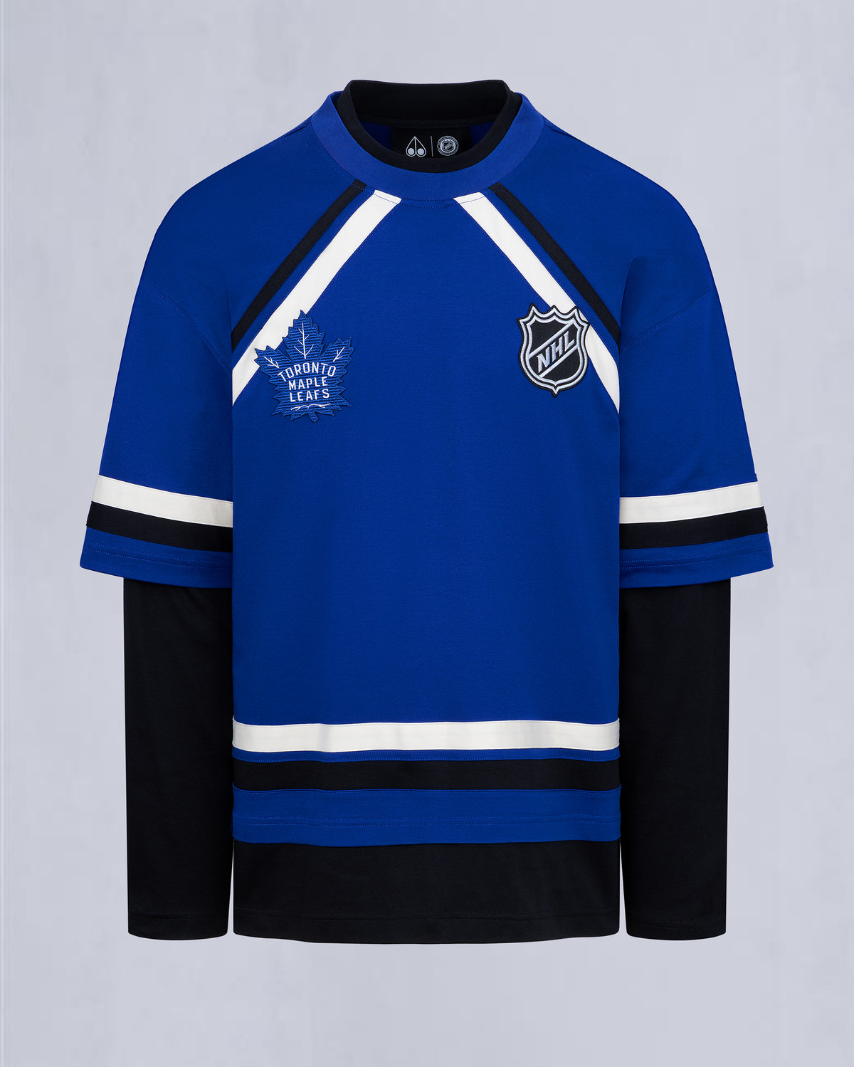NHL X MOOSE KNUCKLES MAPLE LEAFS TEE-BLUE/BLACK/BONE