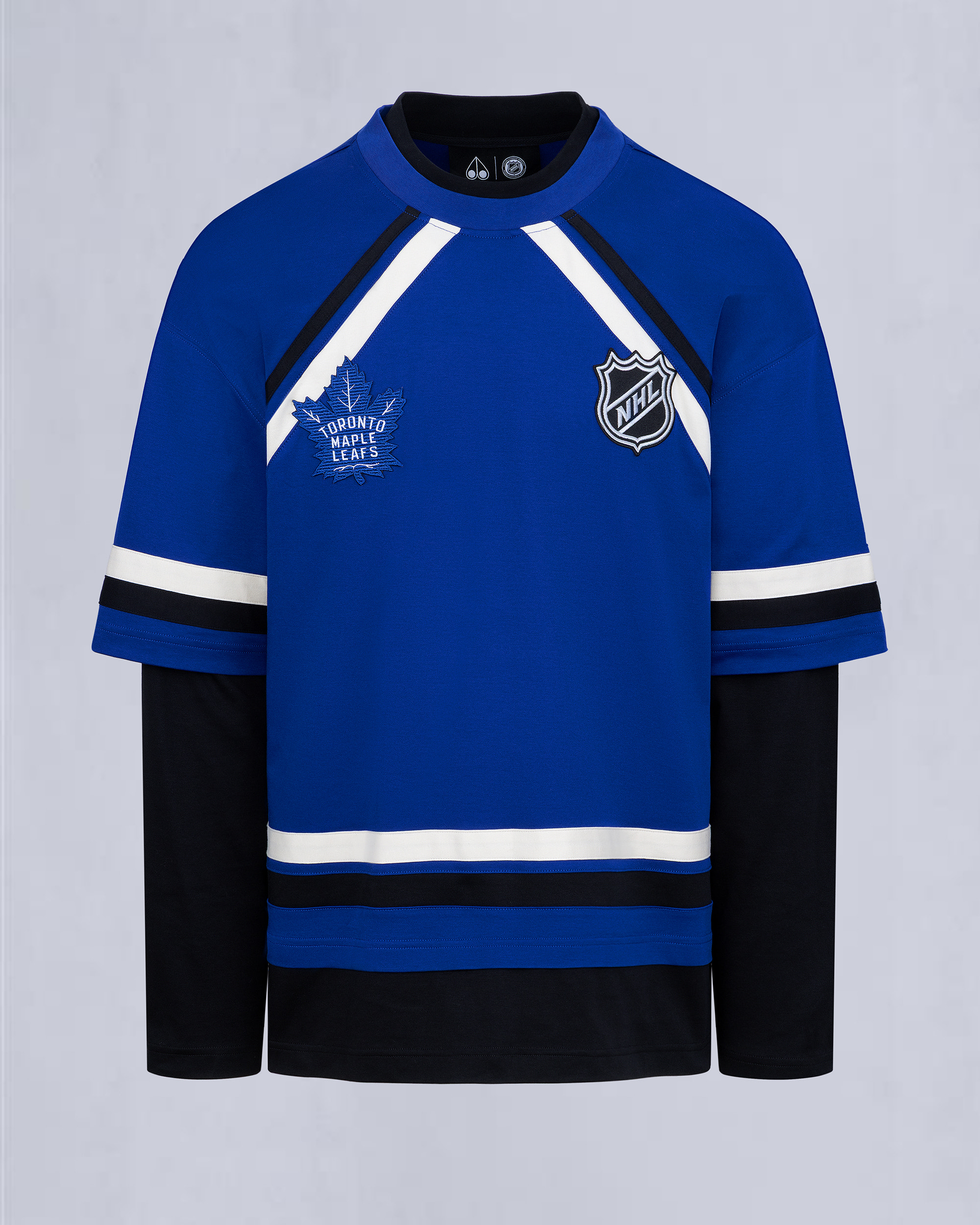 NHL X MOOSE KNUCKLES MAPLE LEAFS TEE-BLUE/BLACK/BONE