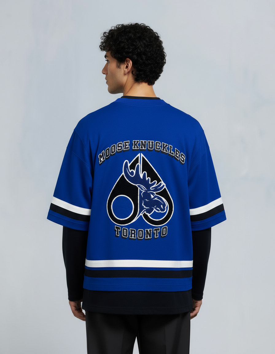 NHL X MOOSE KNUCKLES MAPLE LEAFS TEE-BLUE/BLACK/BONE