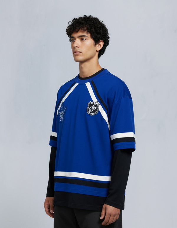 NHL X MOOSE KNUCKLES MAPLE LEAFS TEE-BLUE/BLACK/BONE