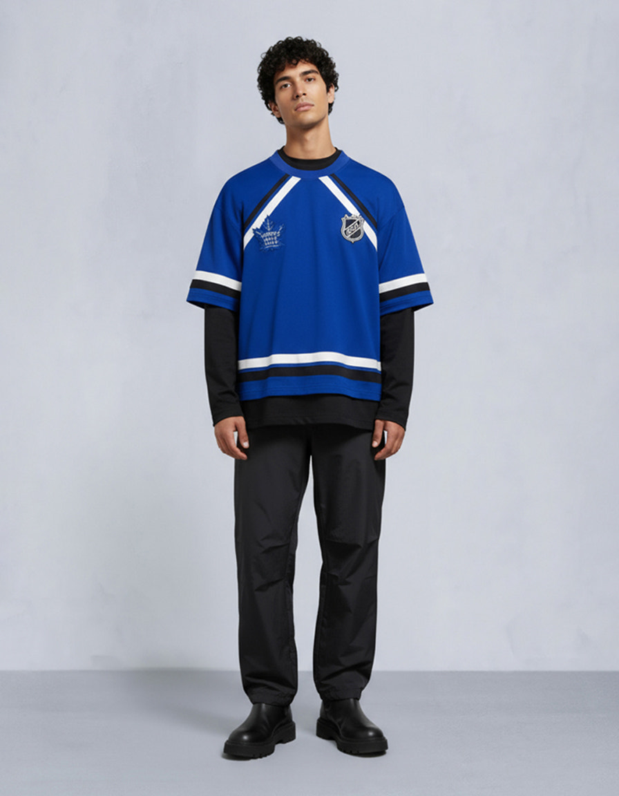 T-SHIRT NHL X MOOSE KNUCKLES MAPLE LEAFS-BLEU/NOIR/OS