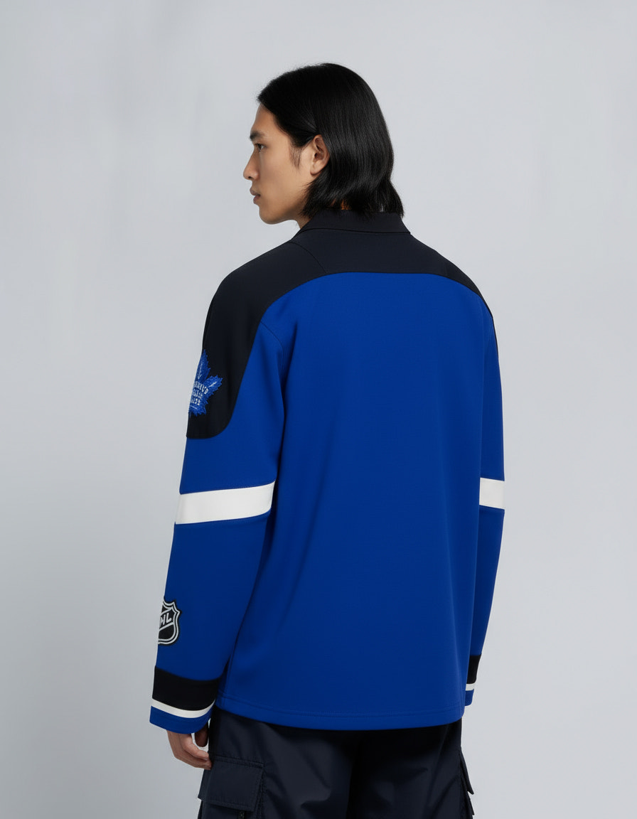 NHL X MOOSE KNUCKLES MAPLE LEAFS JERSEY-BLUE/BLACK/BONE
