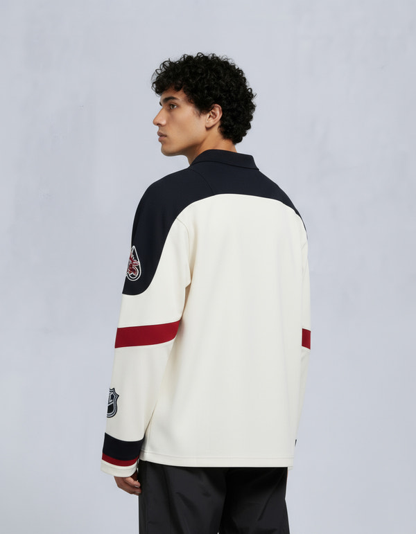 NHL X MOOSE KNUCKLES TEAM POLO-BLACK/SUMAC/BONE