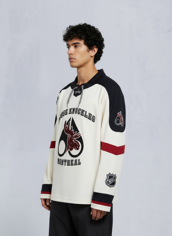 NHL X MOOSE KNUCKLES TEAM POLO-BLACK/SUMAC/BONE