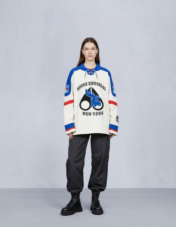 NHL X MOOSE KNUCKLES RANGERS JERSEY-BONE/RANGERS BLUE/RED