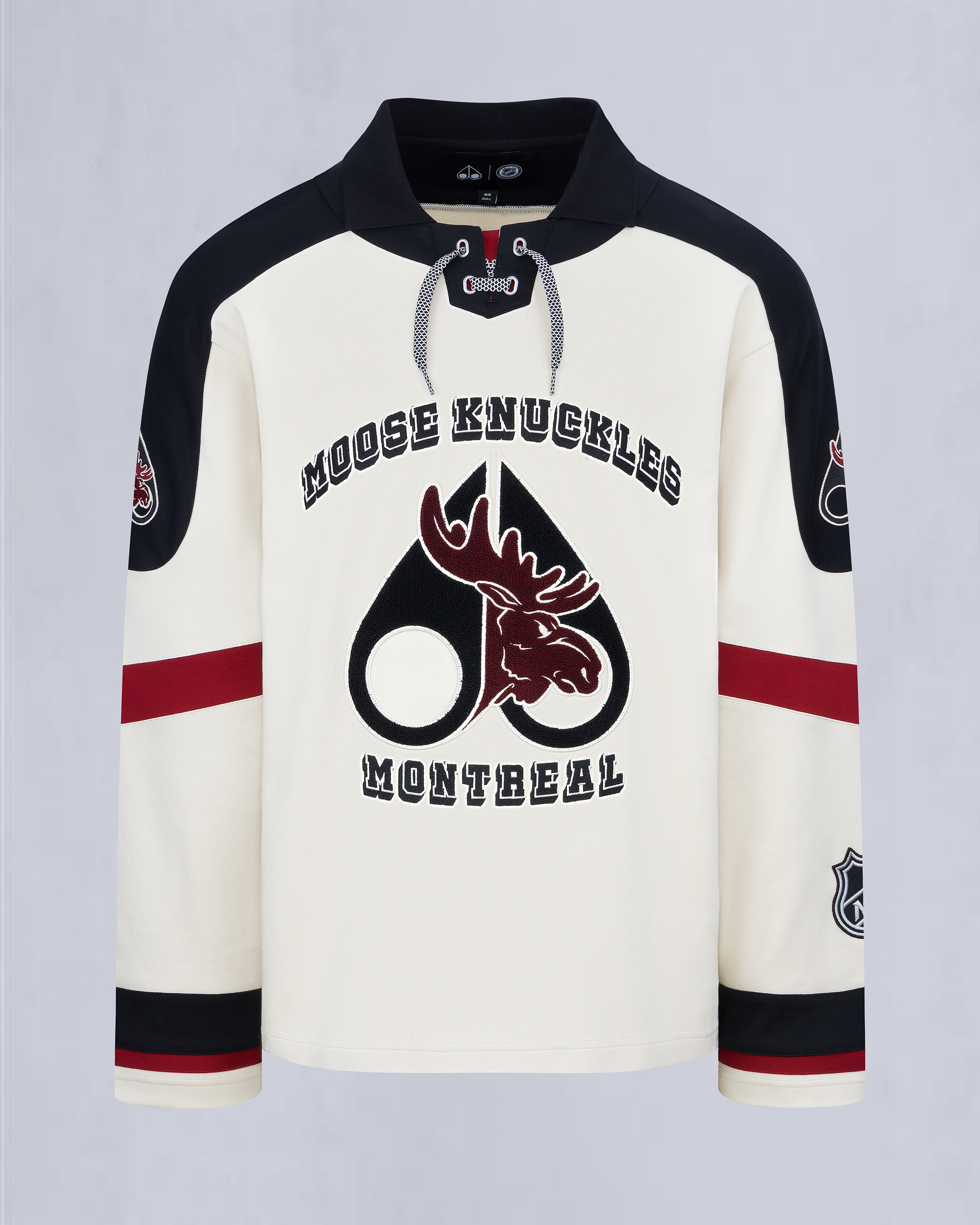 NHL X MOOSE KNUCKLES TEAM POLO-BLACK/SUMAC/BONE