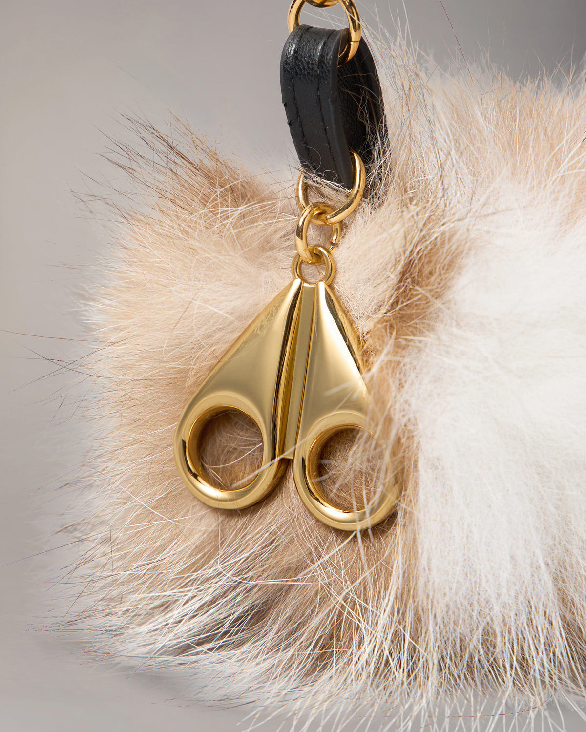 FUR POMPOM BAG CHARM-PATCHWORK