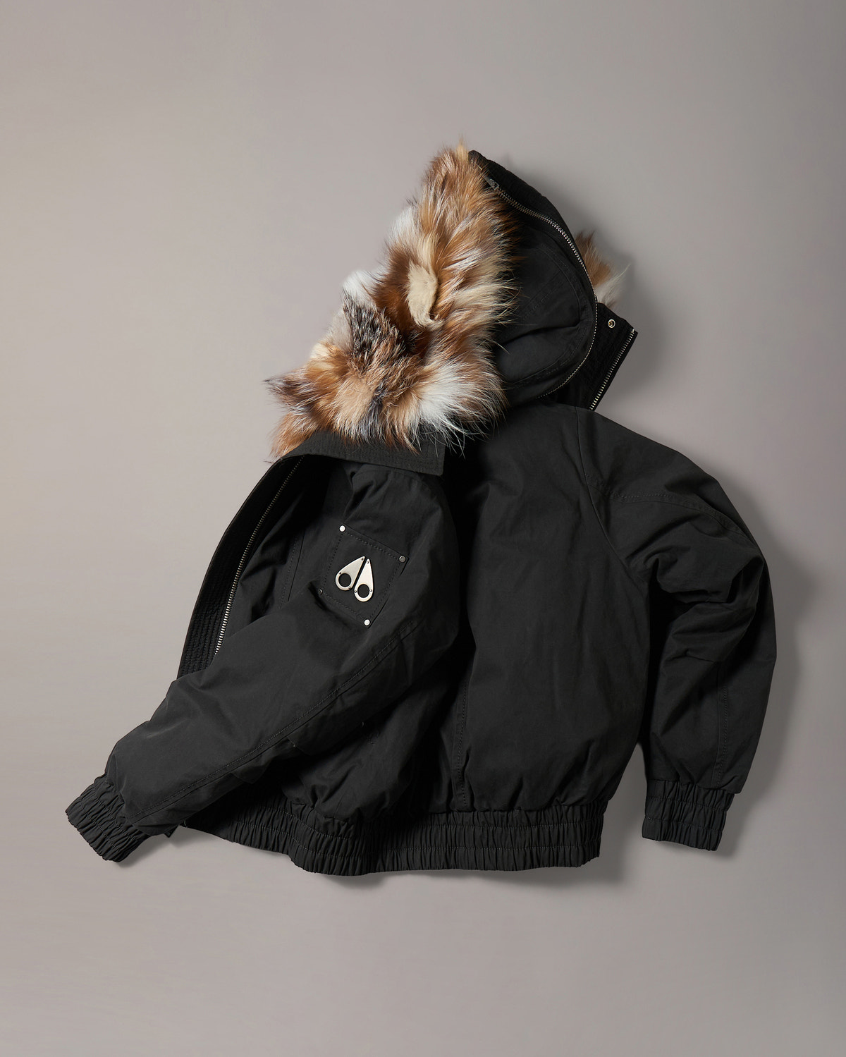 BLOUSON AVIATEUR EN DUVET ET FOURRURE PIONEER-NOIR