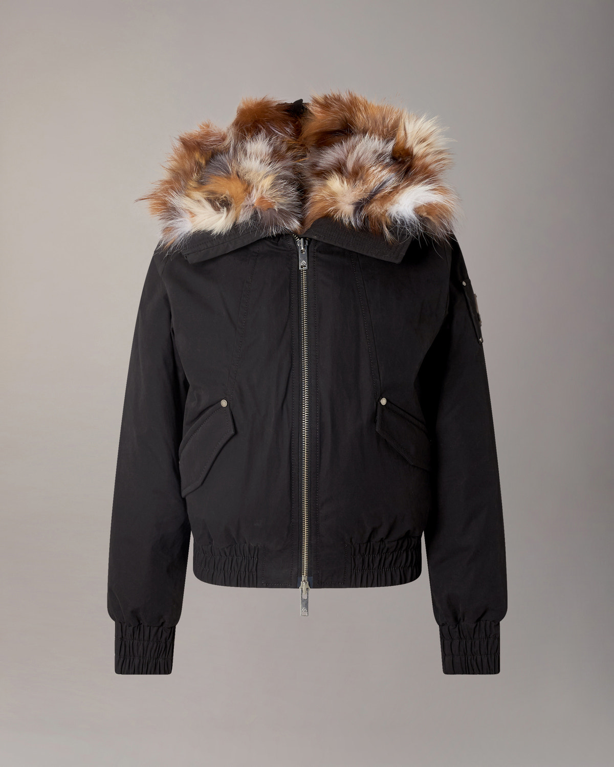 BLOUSON AVIATEUR EN DUVET ET FOURRURE PIONEER-NOIR