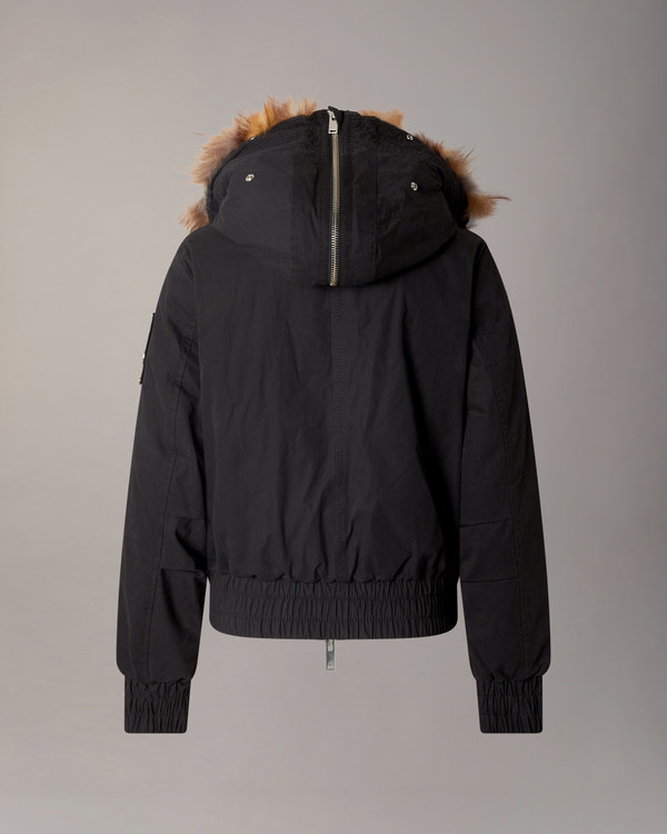 BLOUSON AVIATEUR EN DUVET ET FOURRURE PIONEER-NOIR