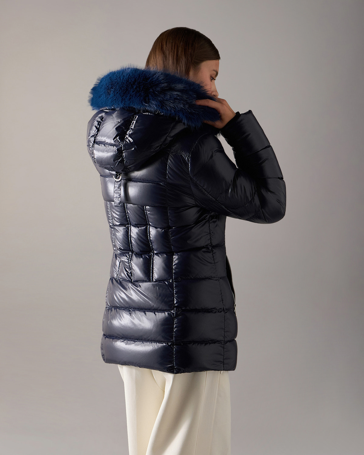 PARKA 3Q EN DUVET CELESTIA-BLEU MARINE