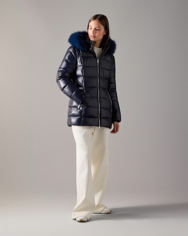 PARKA 3Q EN DUVET CELESTIA-BLEU MARINE