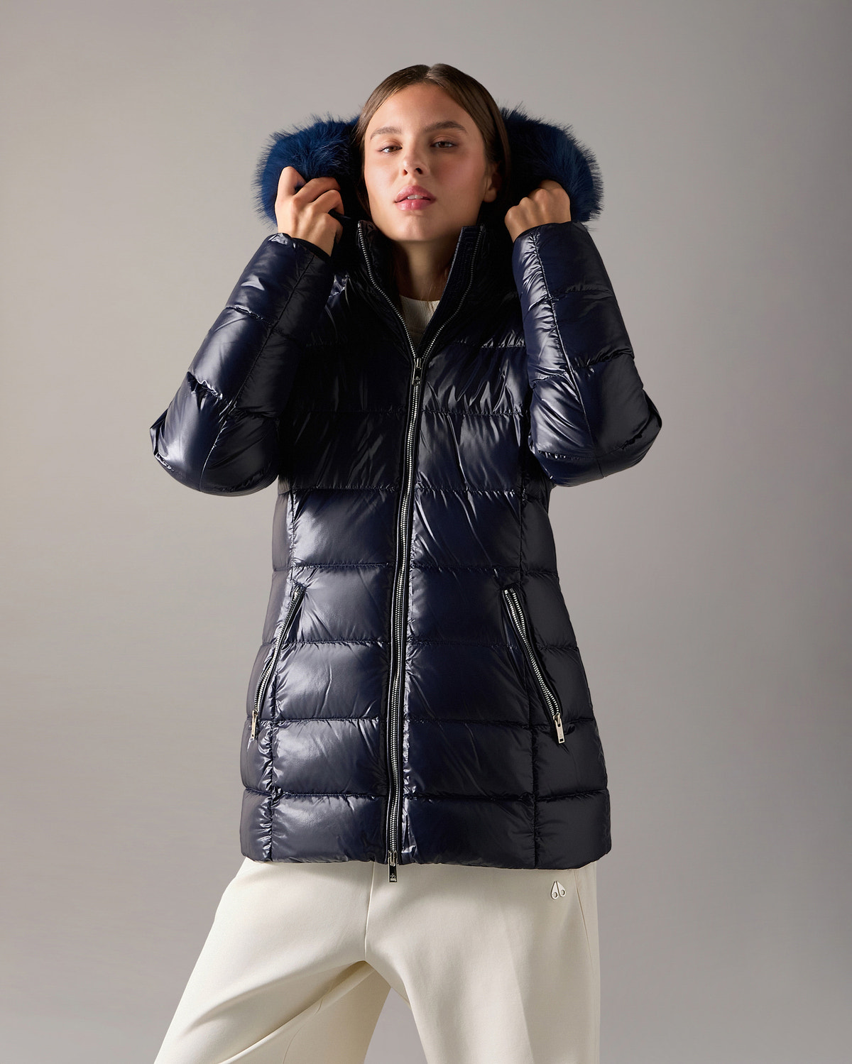PARKA 3Q EN DUVET CELESTIA-BLEU MARINE