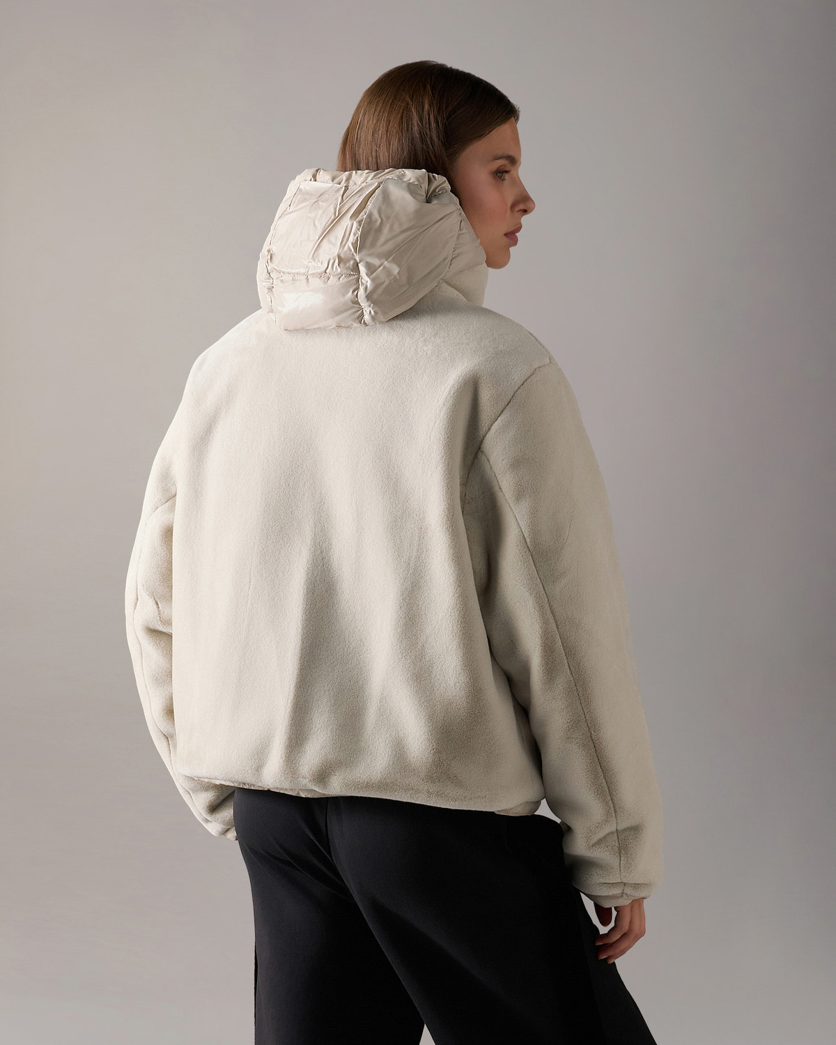 MANTEAU MATELASSÉ RÉVERSIBLE EN DUVET QUEENS-ALABASTER