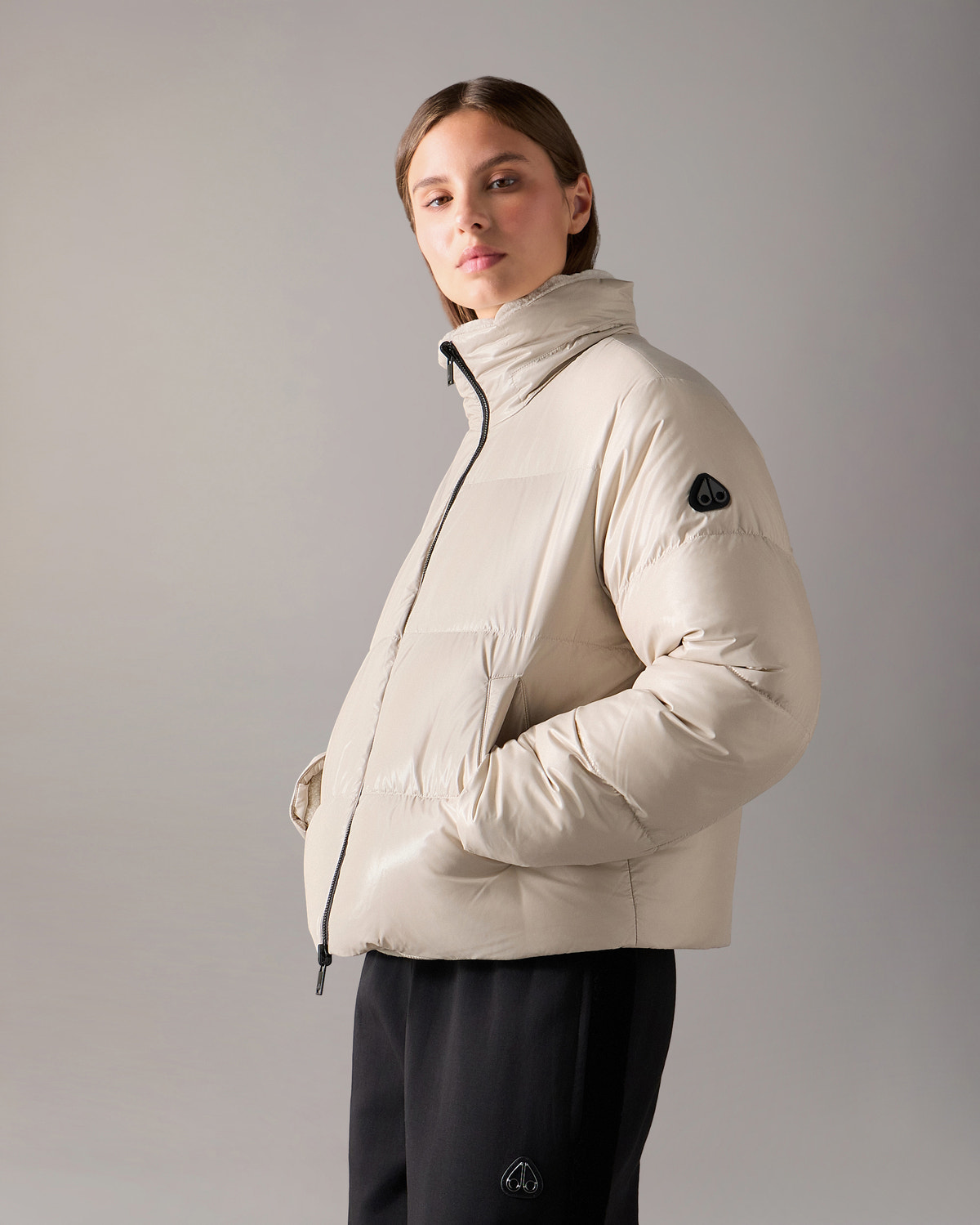 MANTEAU MATELASSÉ RÉVERSIBLE EN DUVET QUEENS-ALABASTER