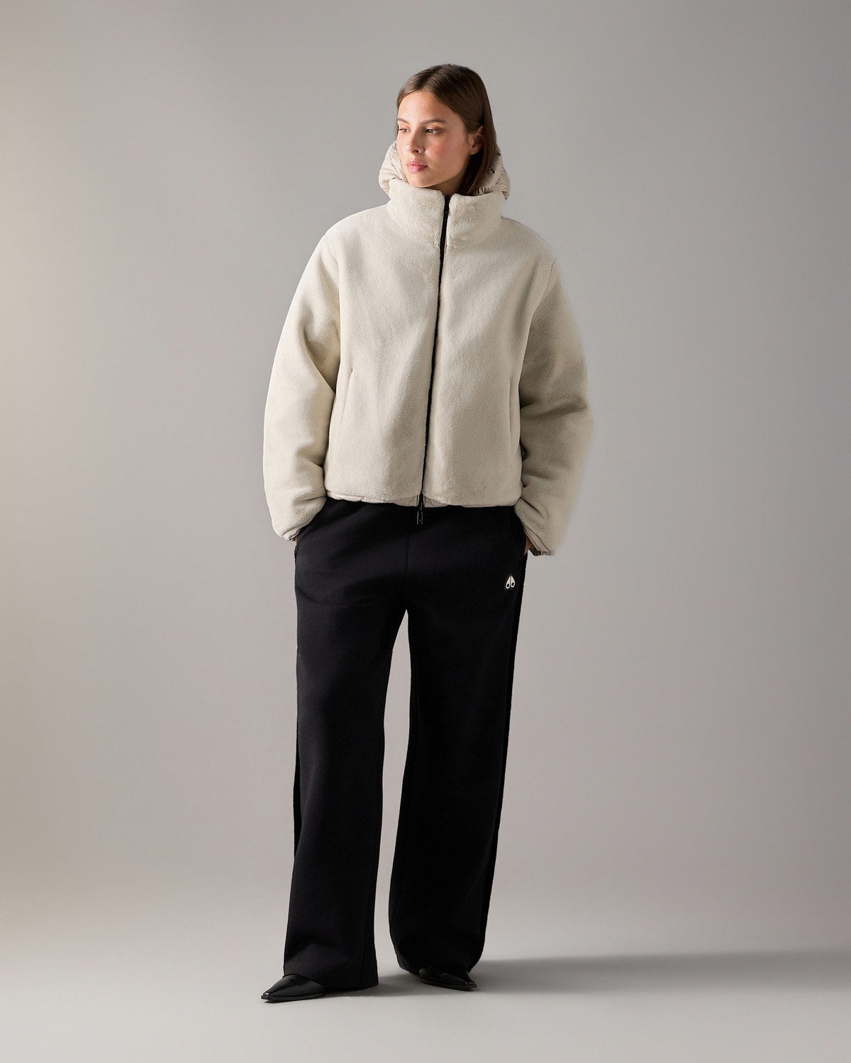 MANTEAU MATELASSÉ RÉVERSIBLE EN DUVET QUEENS-ALABASTER