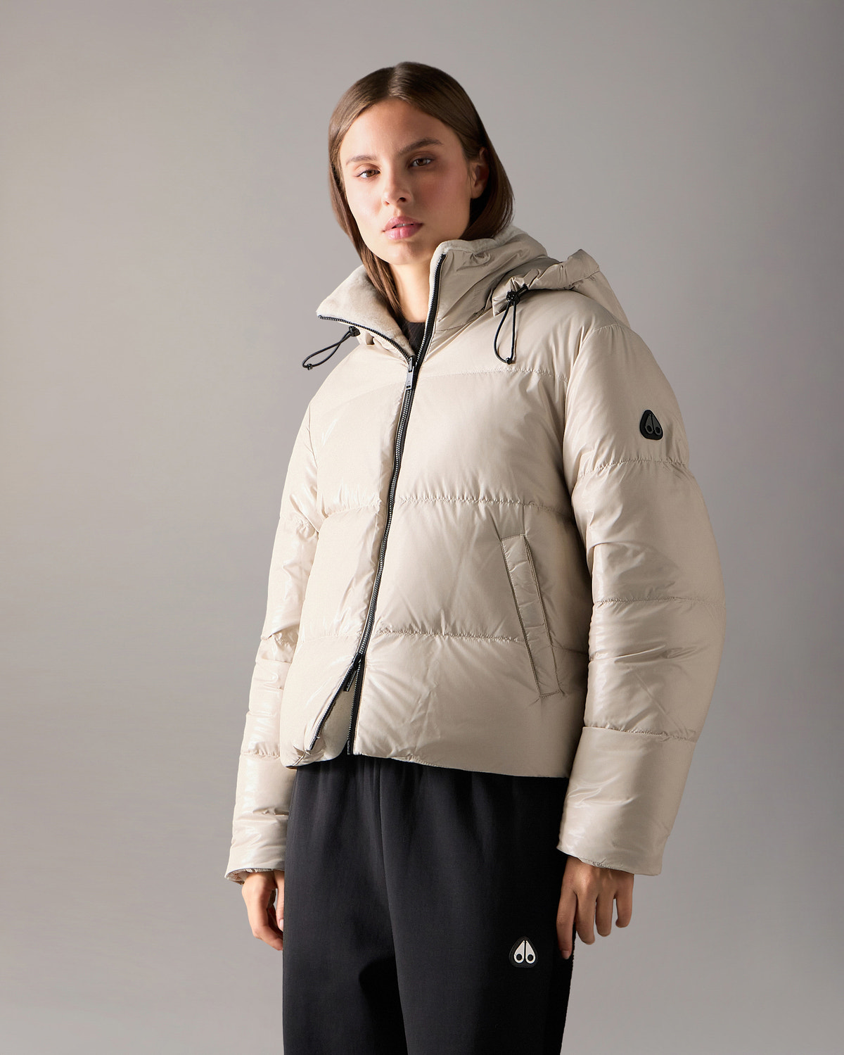 MANTEAU MATELASSÉ RÉVERSIBLE EN DUVET QUEENS-ALABASTER