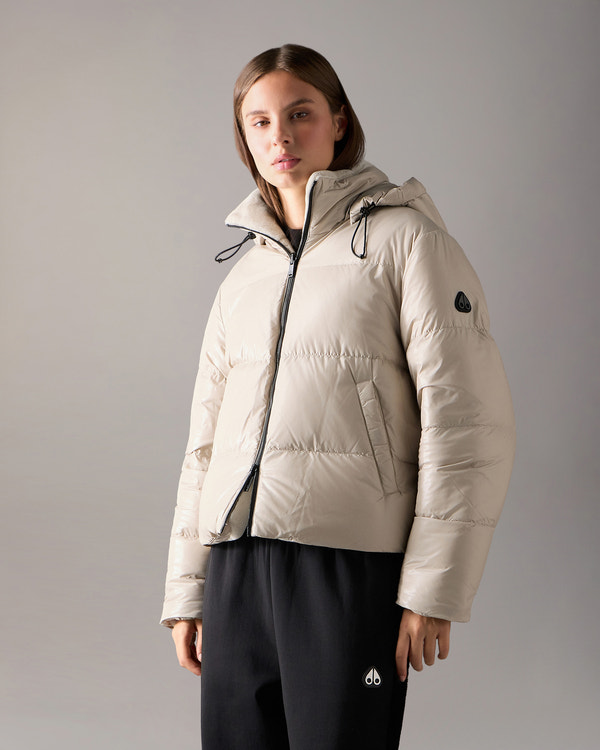 MANTEAU MATELASSÉ RÉVERSIBLE EN DUVET QUEENS-ALABASTER