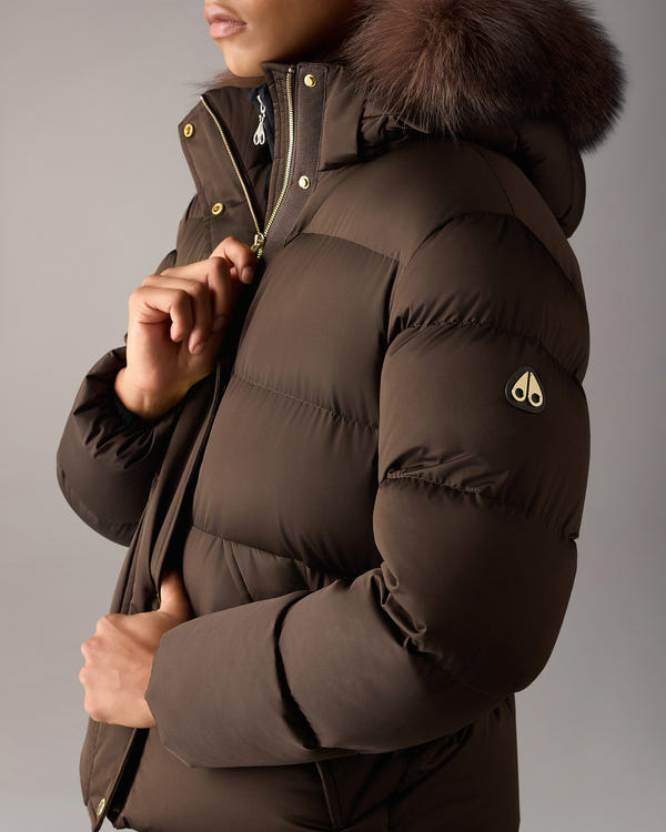 NORTHBOUND FOX FUR & DOWN JACKET-ESPRESSO