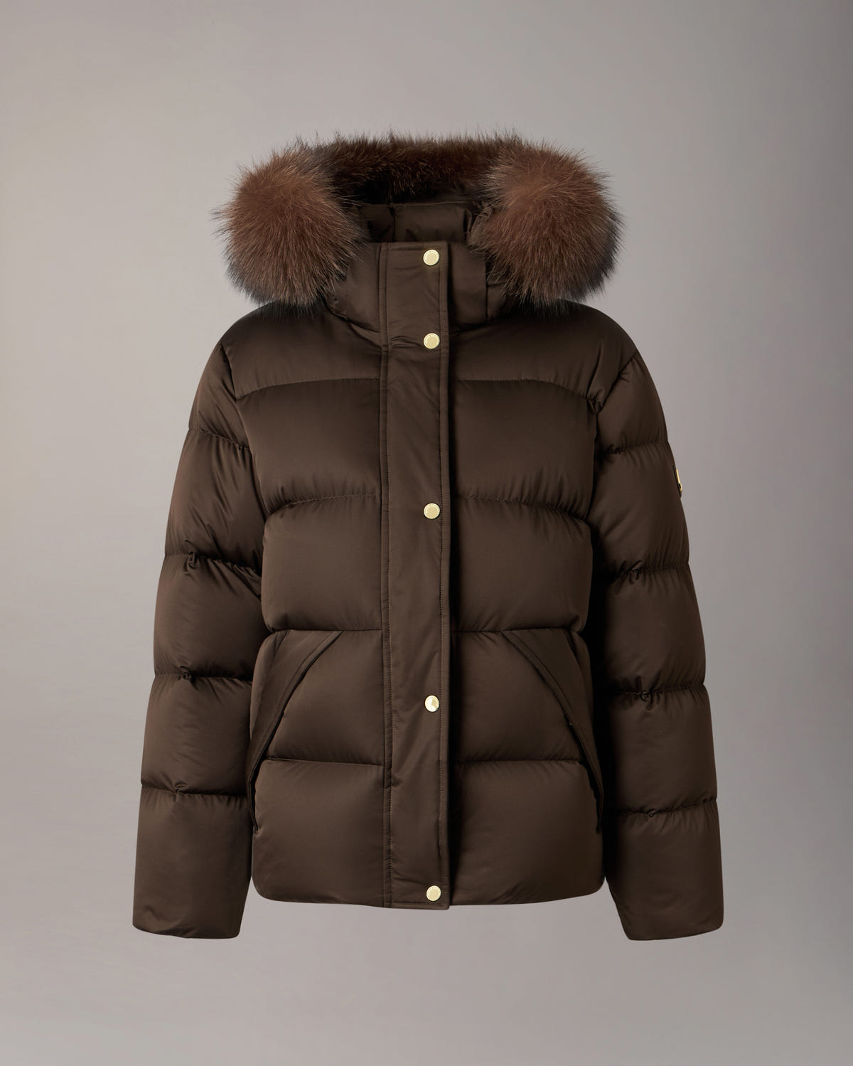 NORTHBOUND FOX FUR & DOWN JACKET-ESPRESSO