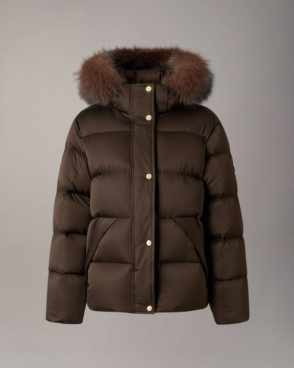 NORTHBOUND FOX FUR & DOWN JACKET-ESPRESSO