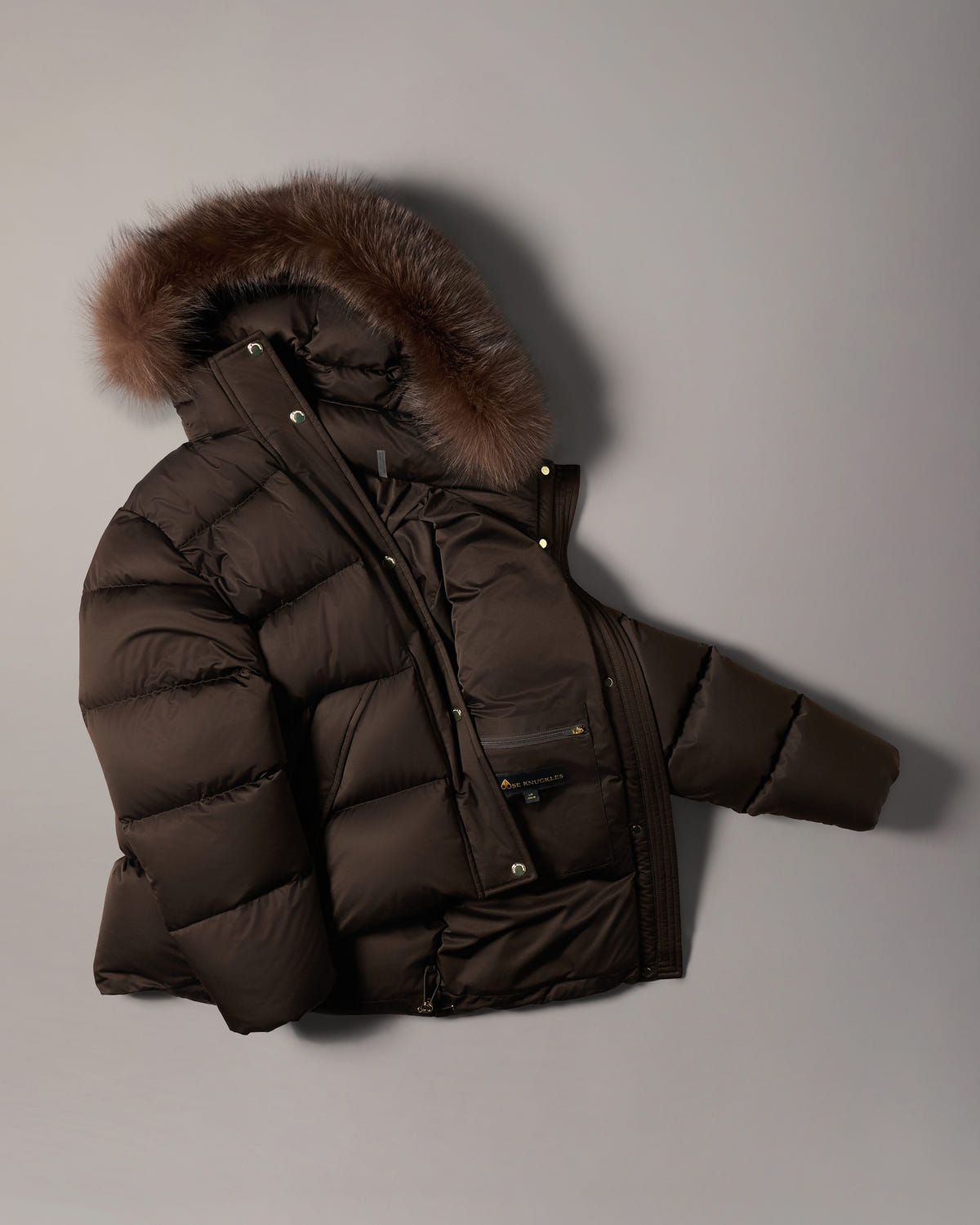 NORTHBOUND FOX FUR & DOWN JACKET-ESPRESSO