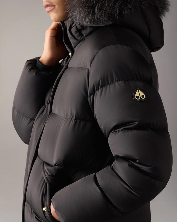 MANTEAU NORTHBOUND EN FOURRURE DE RENARD ET DUVET-NOIR