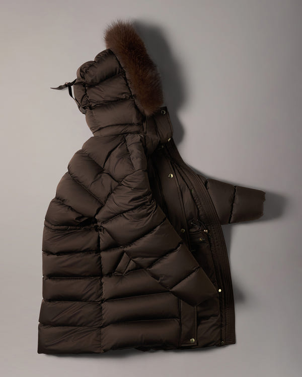 NORTHBOUND FOX FUR & DOWN PARKA-ESPRESSO