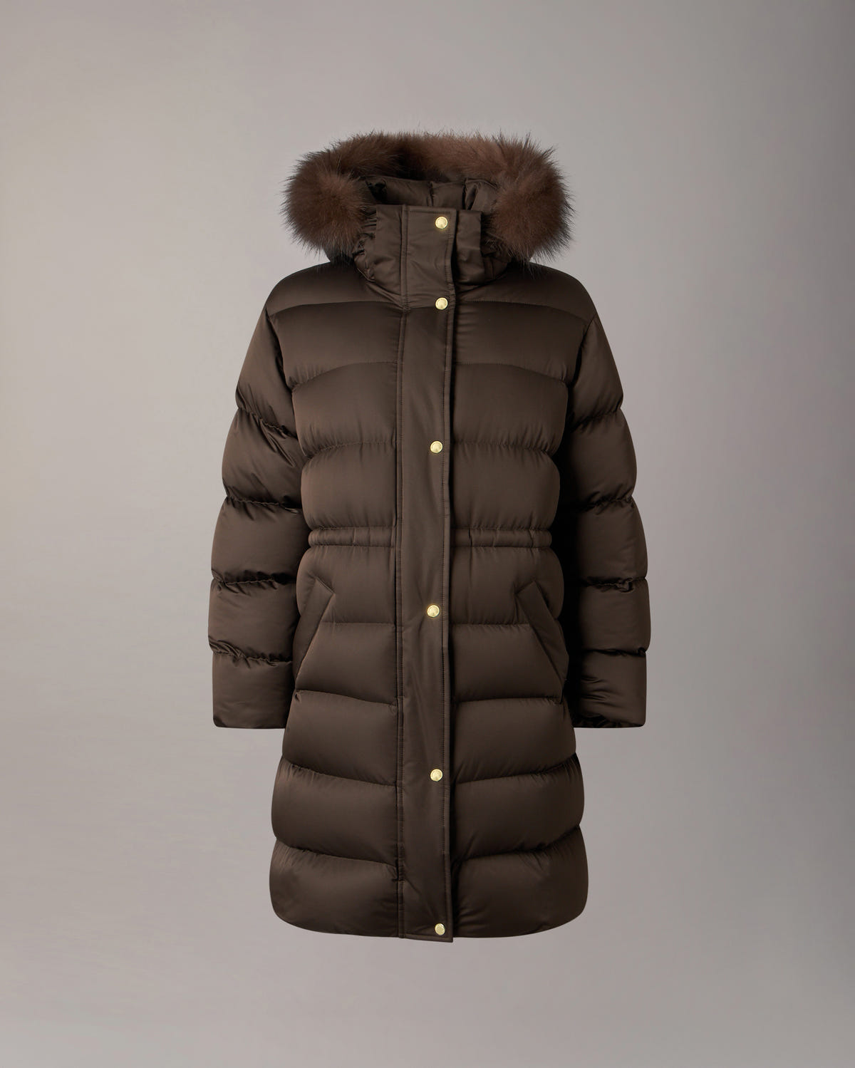 NORTHBOUND FOX FUR & DOWN PARKA-ESPRESSO