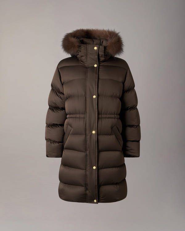 NORTHBOUND FOX FUR & DOWN PARKA-ESPRESSO