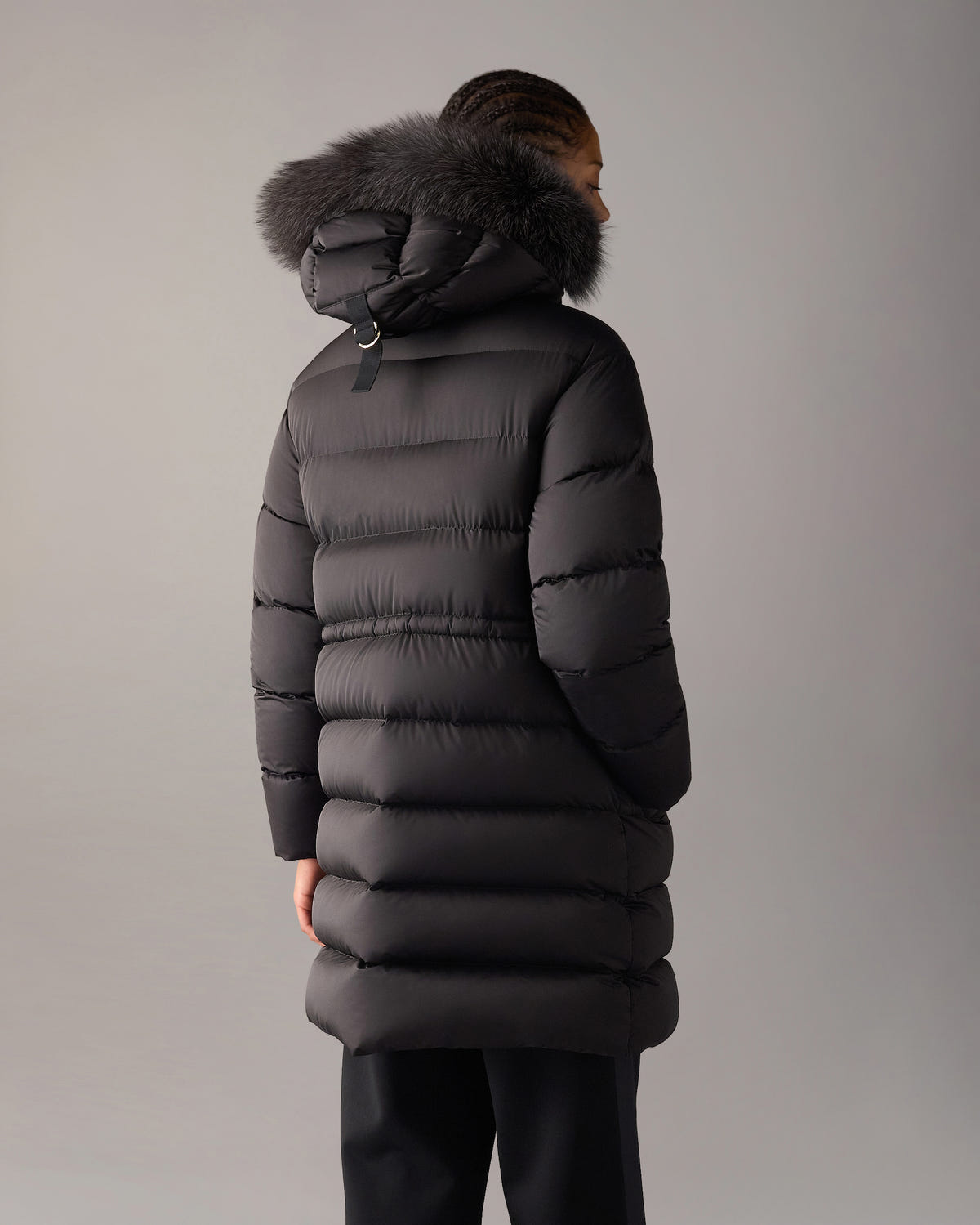 NORTHBOUND FOX FUR & DOWN PARKA-BLACK