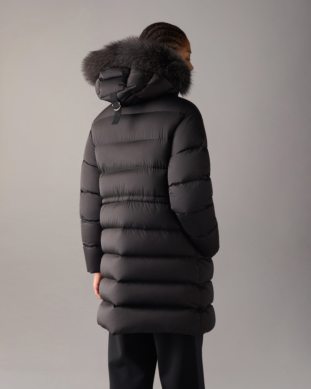 NORTHBOUND FOX FUR & DOWN PARKA-BLACK