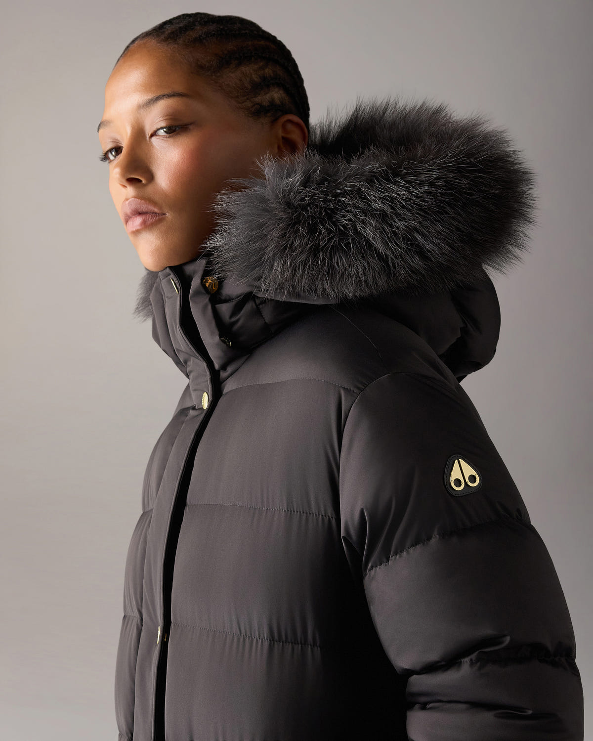 NORTHBOUND FOX FUR & DOWN PARKA-BLACK
